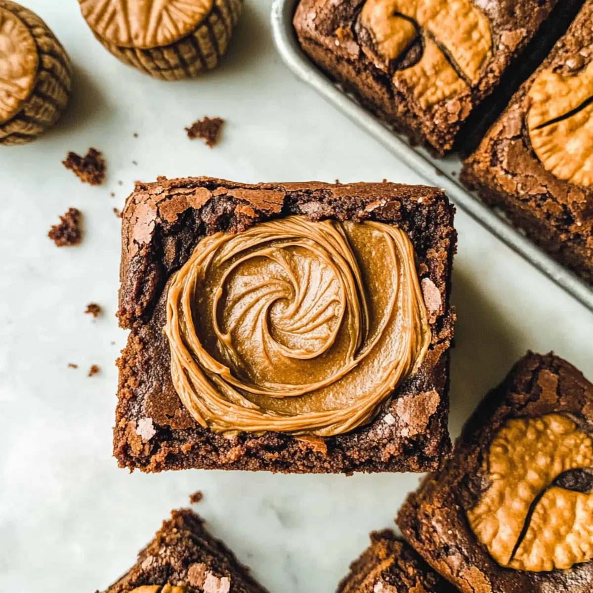 Fudgy Biscoff Brownies with Irresistible Cookie Butter Swirl