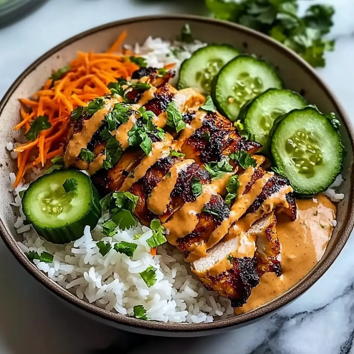 Sweet Chili Chicken Bowl with Coconut Lime Drizzle Bliss