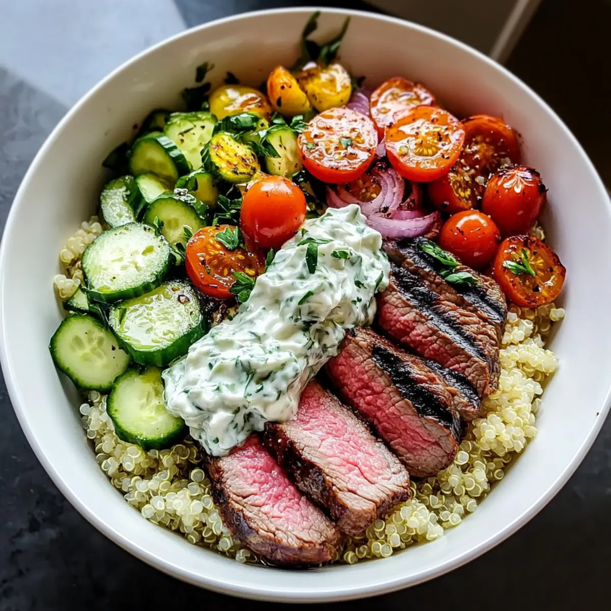 Mediterranean Steak Bowl: Fresh & Flavorful Weeknight Delight