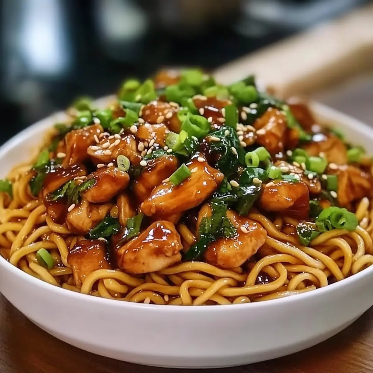 Savory Sticky Garlic Chicken Noodles in Just 30 Minutes