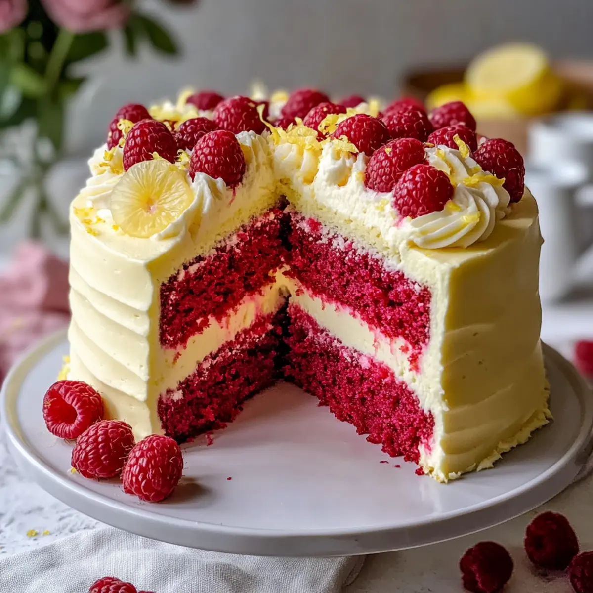 Moist Raspberry Cake With Lemon Buttercream Bliss