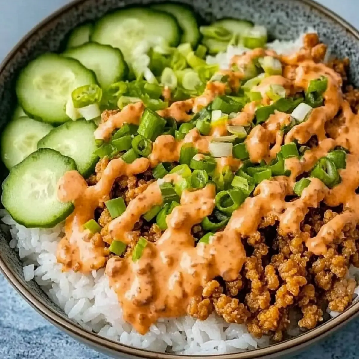 Ground Turkey Rice Bowls with Bang Bang Sauce Delight