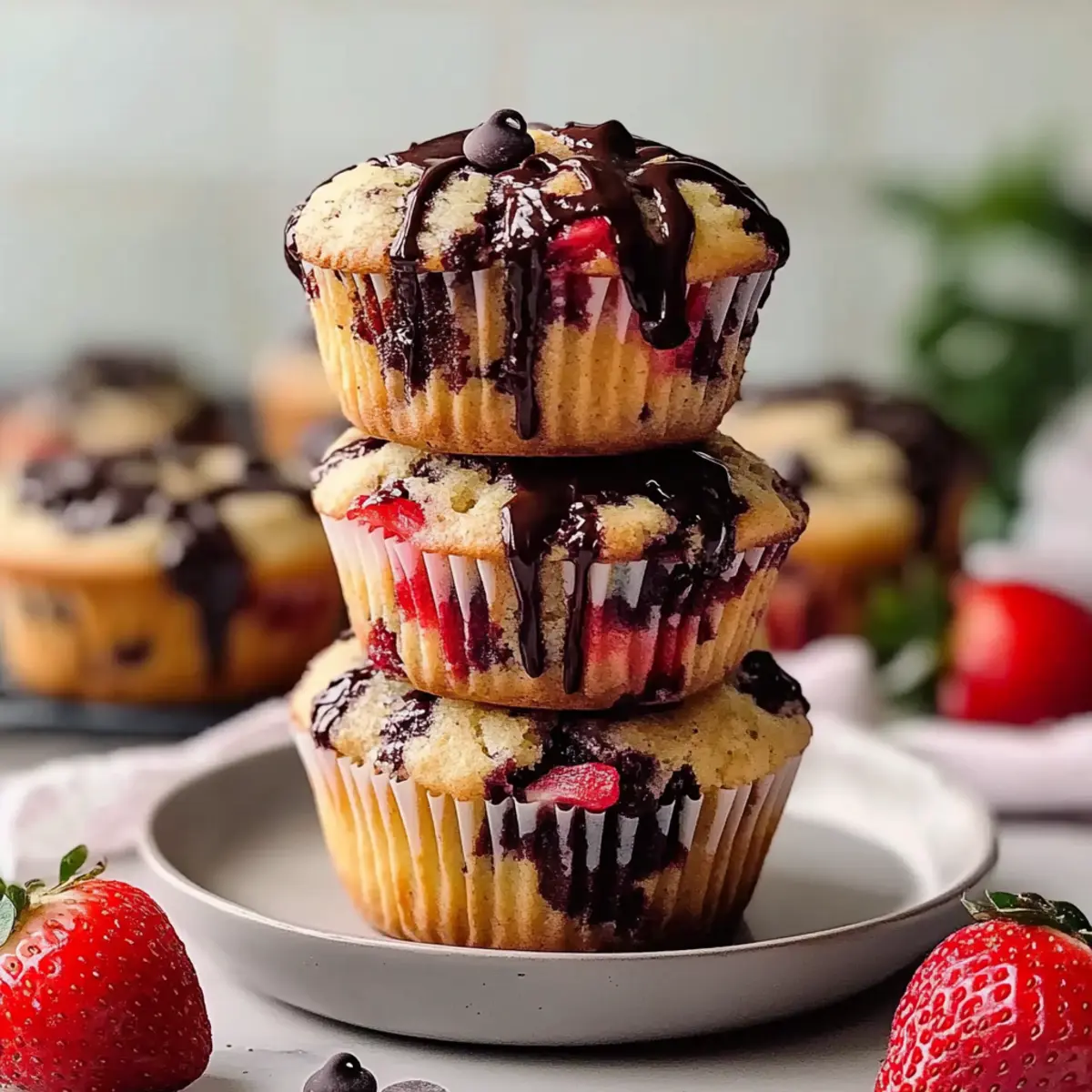 Delicious Bakery-Style Strawberry Chocolate Chip Muffins