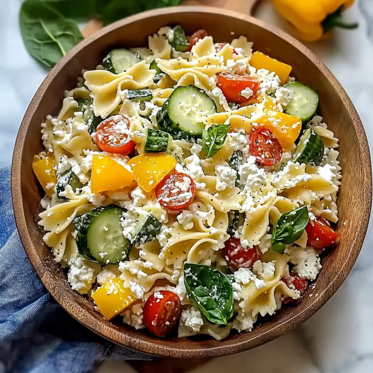 High Protein Cottage Cheese Pasta Salad for Light Summer Meals
