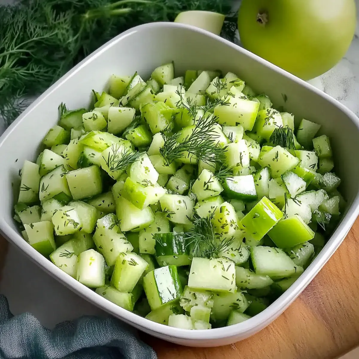 Crunchy Cucumber Celery Salad with Green Apple for Crisp Delight