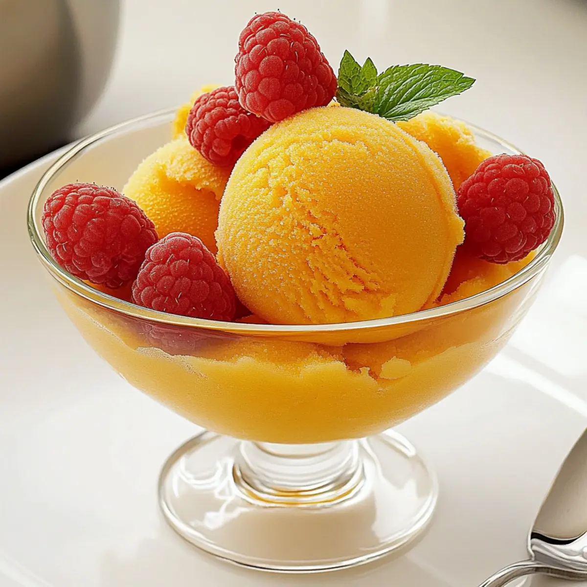 Cool and Creamy Mango Sorbet in Just 10 Minutes