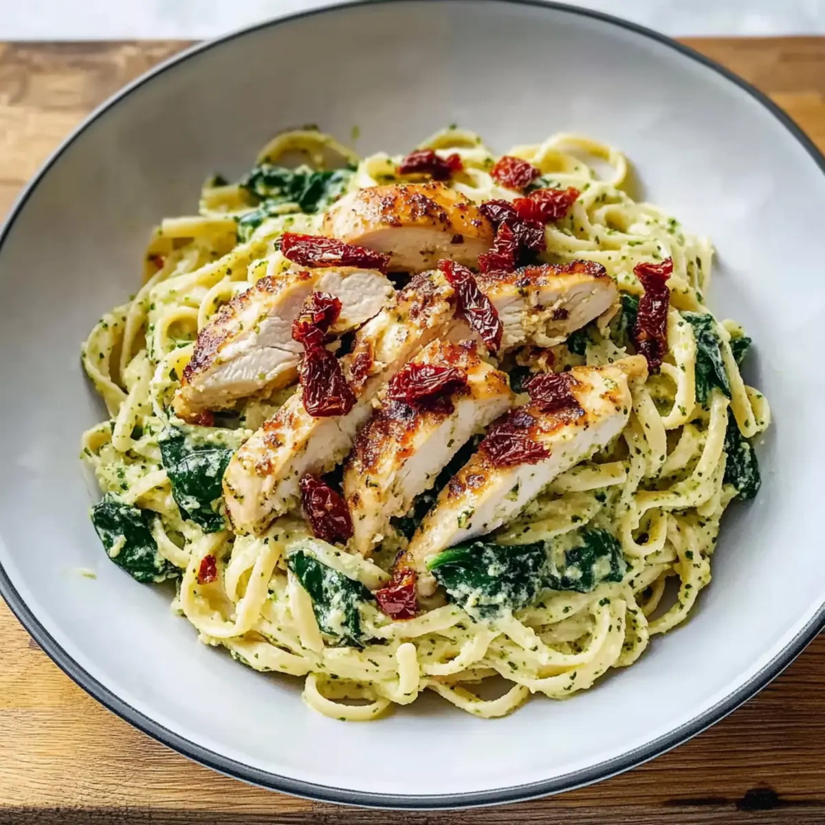 Simple Creamy Chicken Pesto Pasta with Spinach in 30 Minutes