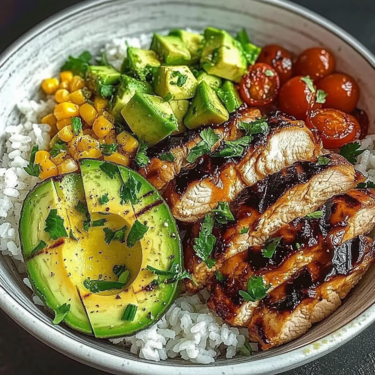 Fresh Honey Lime Chicken & Avocado Rice Bowl Bliss