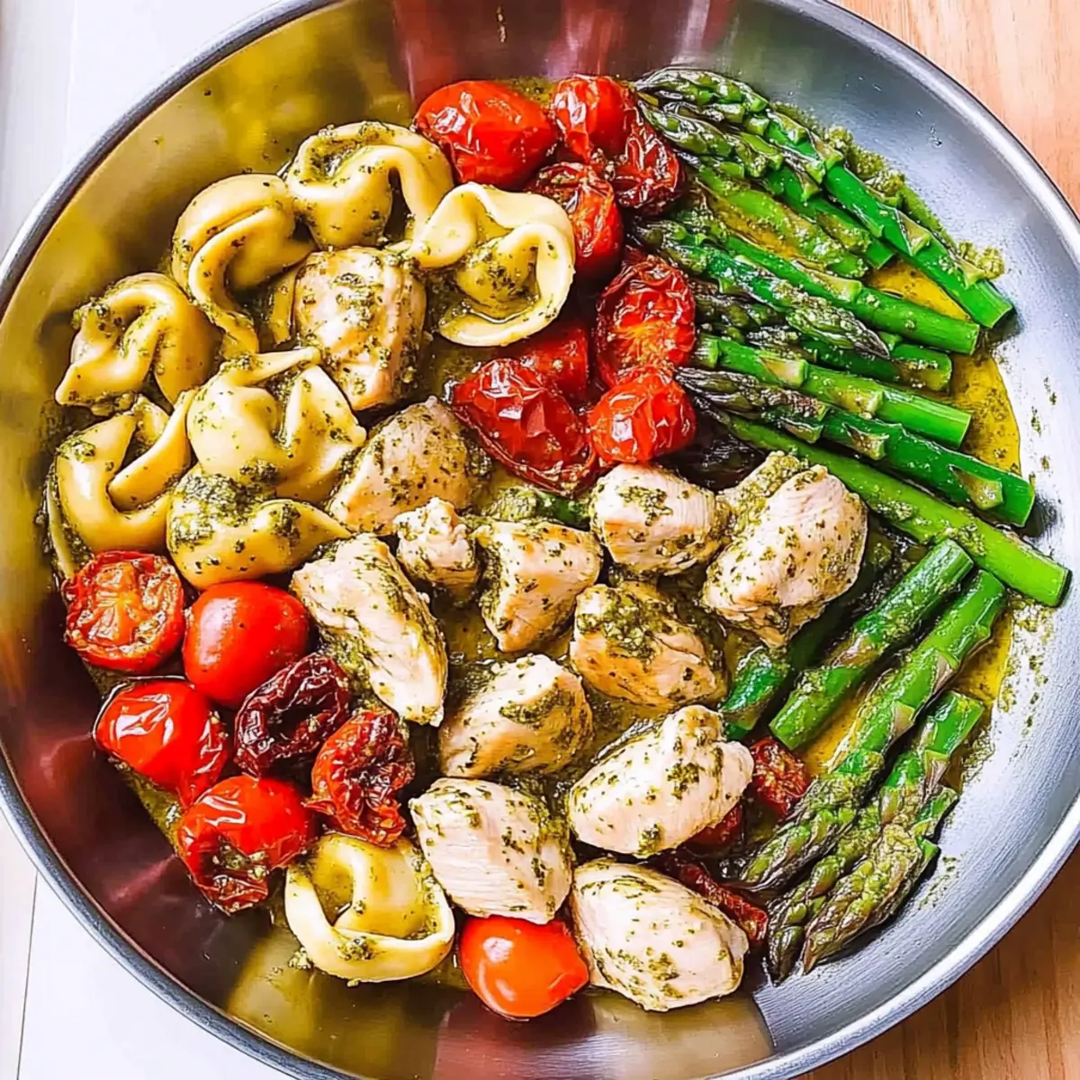 Pesto Chicken Tortellini and Veggies: A Flavorful One-Pan Delight