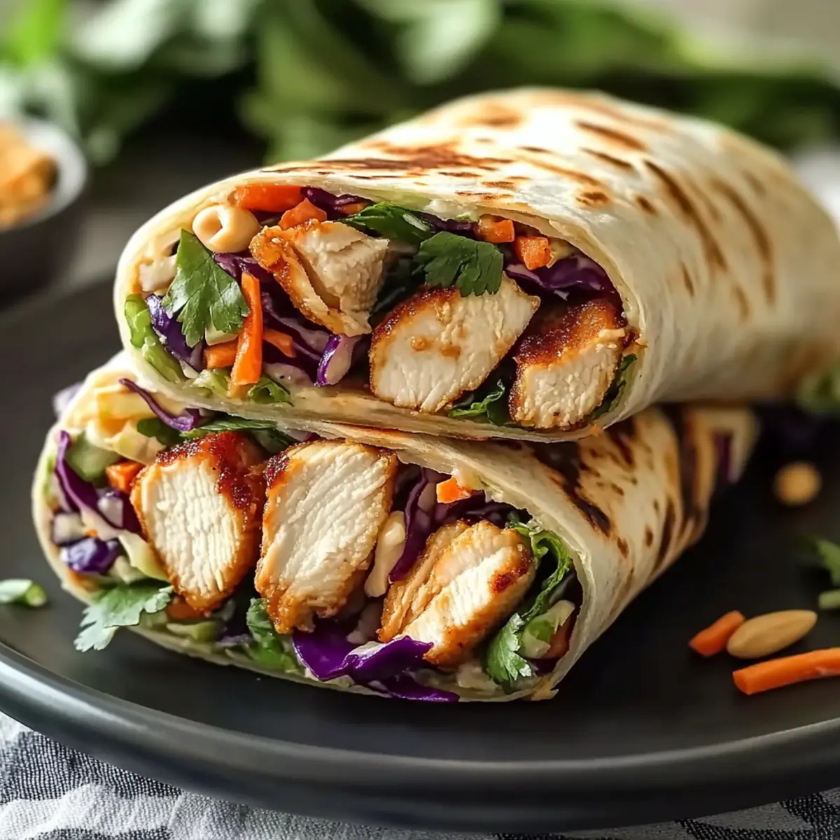 Thai Chicken Wrap with Crunchy Asian Slaw for a Quick Lunch