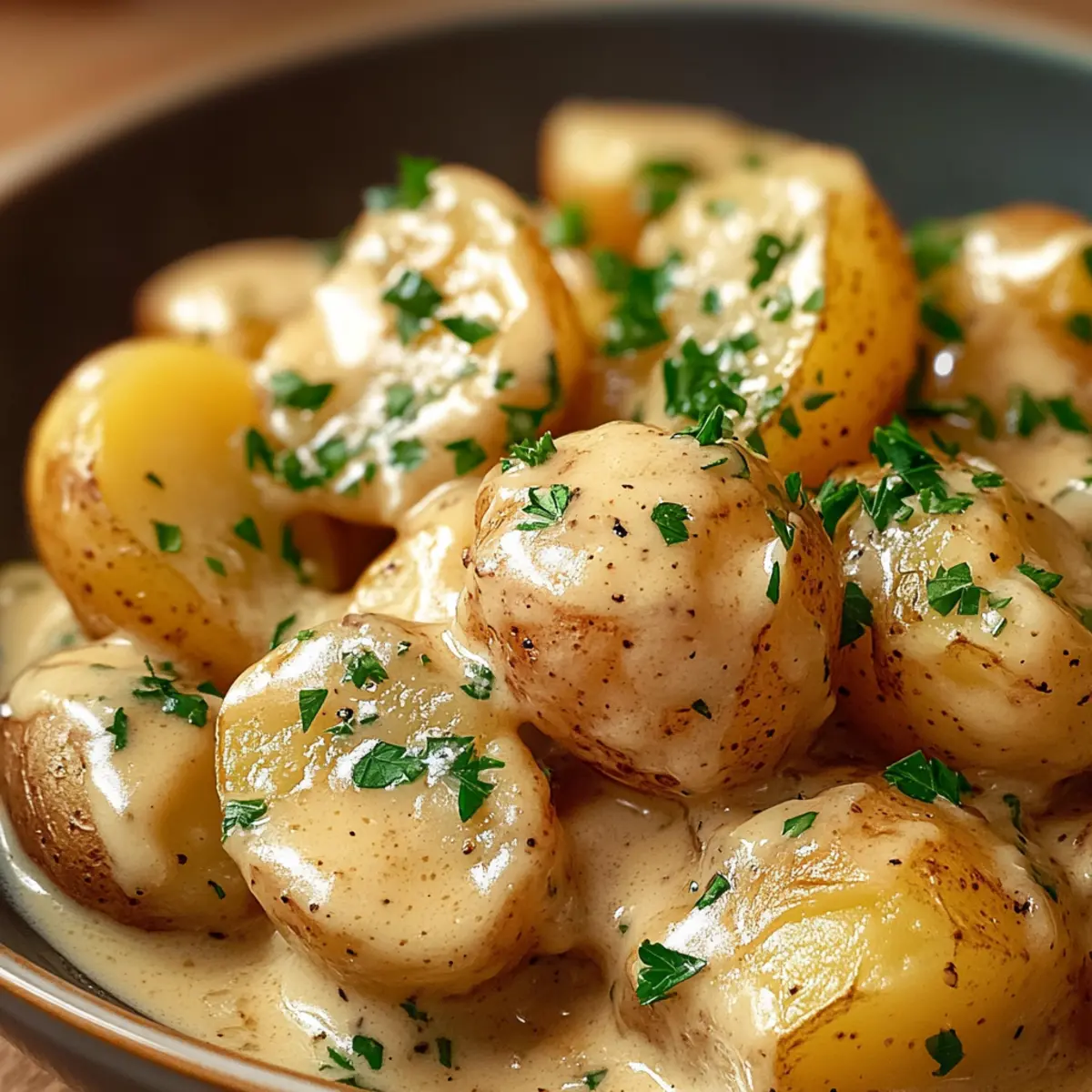 Creamy Garlic Sauce Baby Potatoes for a Cozy Dinner Delight