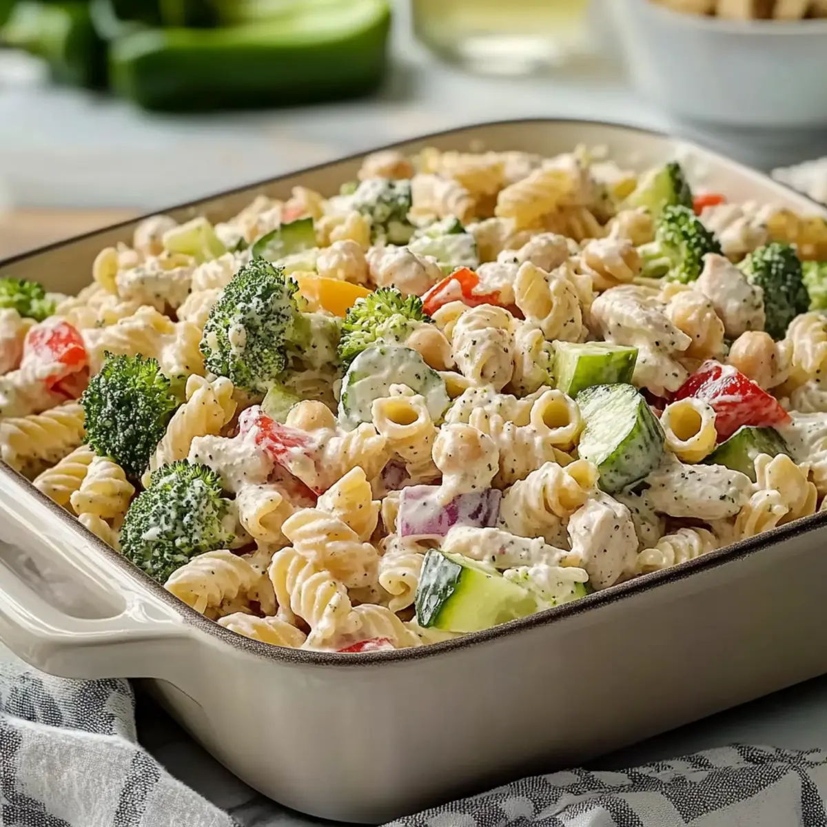 High Protein Ranch Pasta Salad That's Super Satisfying