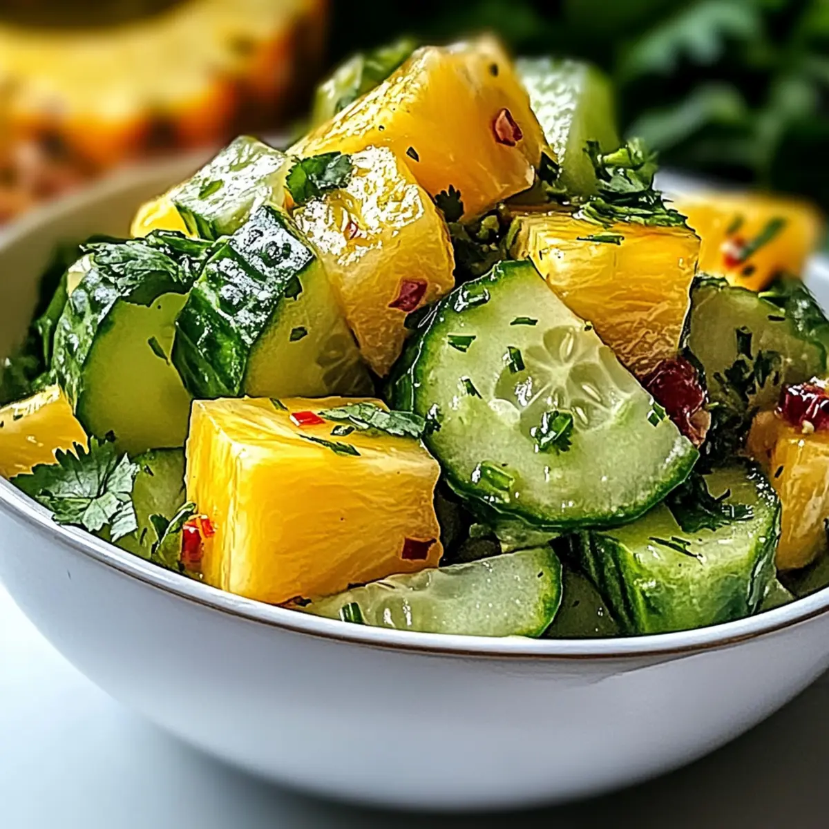 Bright and Refreshing Pineapple Cucumber Salad Delight