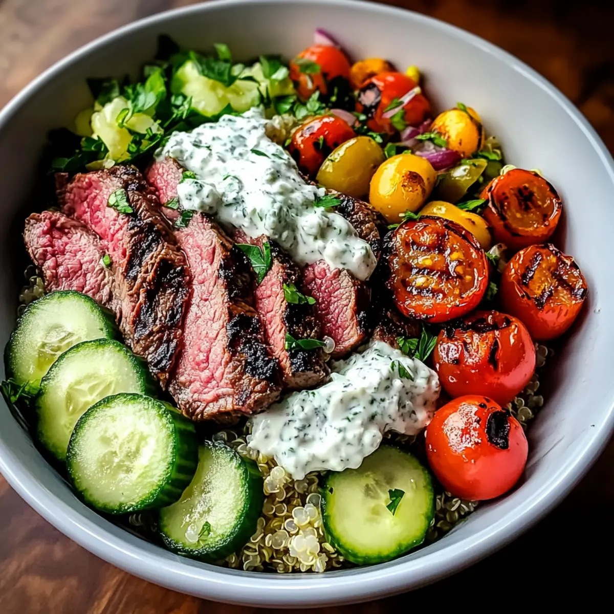 Savory Mediterranean Steak Bowl: Quick, Healthy & Customizable