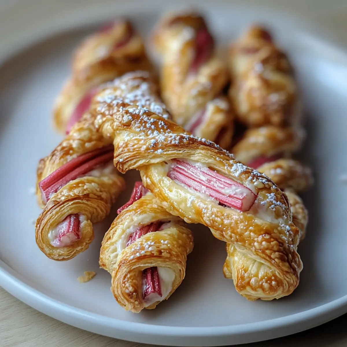 Delicious Rhubarb Cream Cheese Danish Twists to Savor