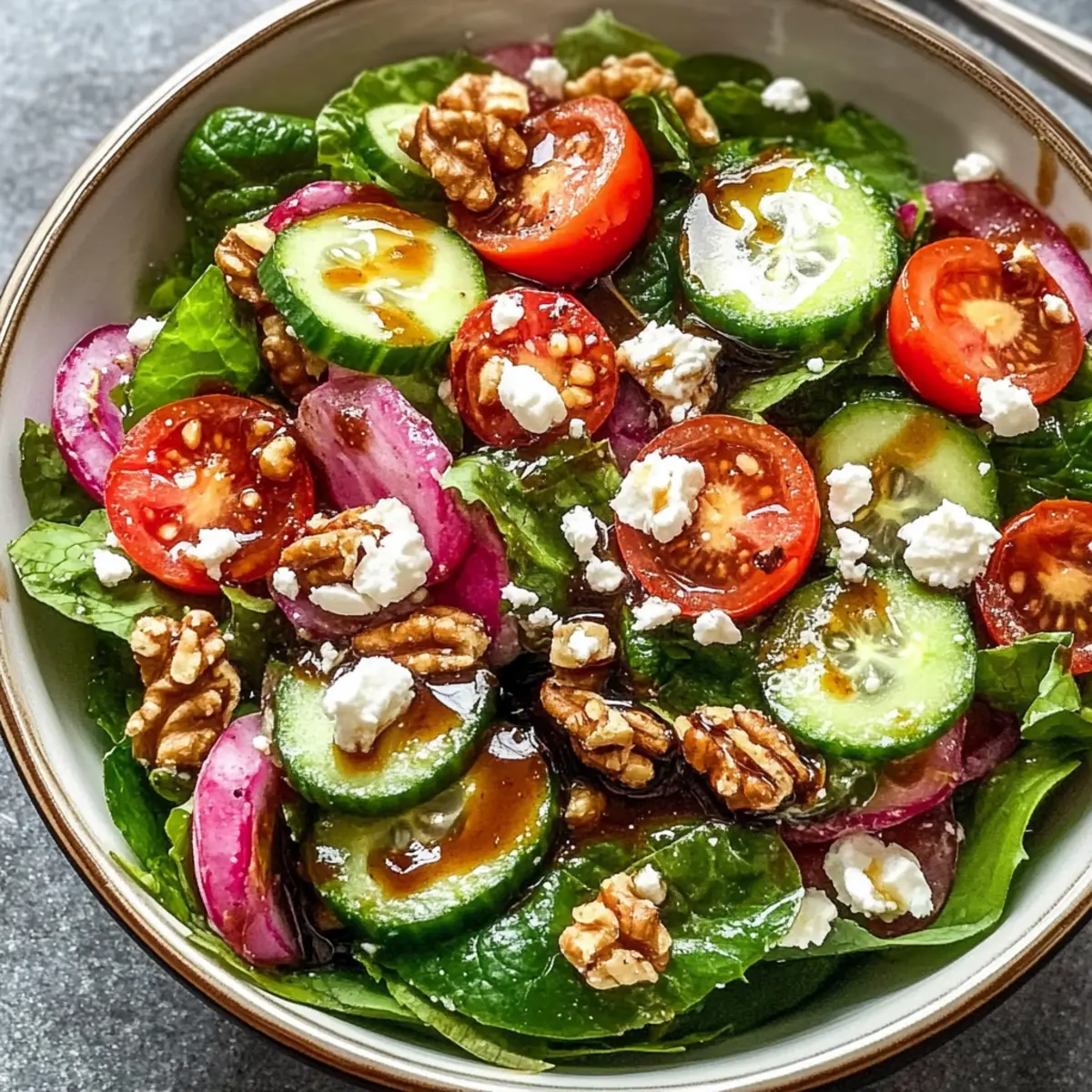 Spring Mix Salad with Balsamic Honey Dressing for Fresh Flavor