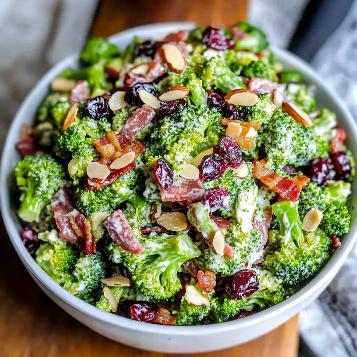 Savory Southern Broccoli Salad with Bacon and Cranberries