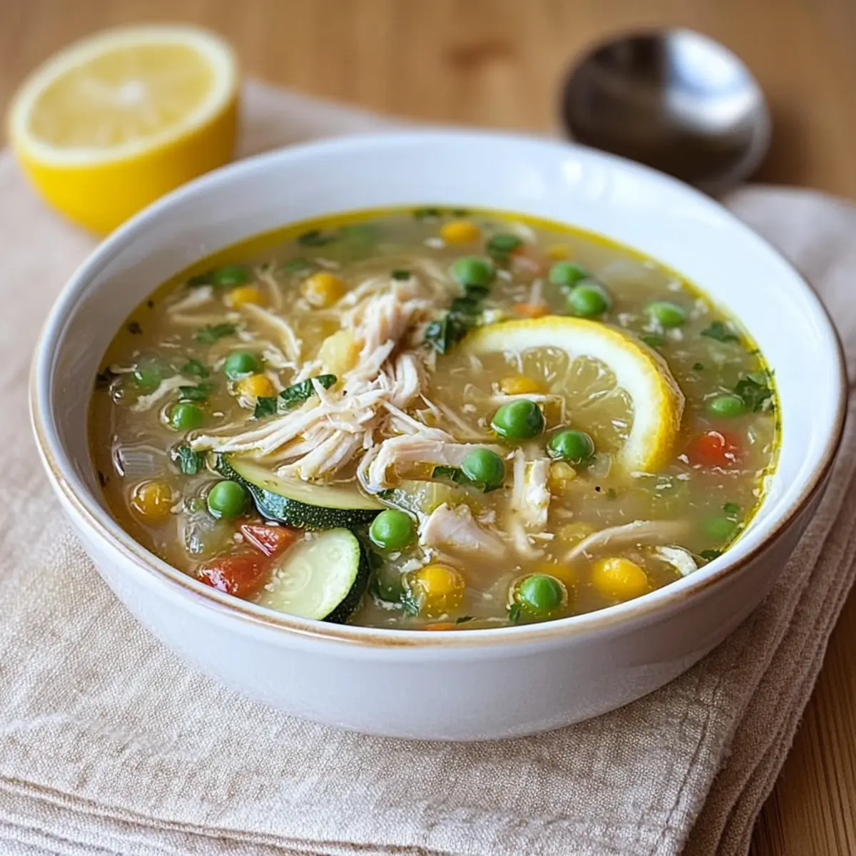 Lemony Chicken Soup with Spring Veggies for a Fresh Boost