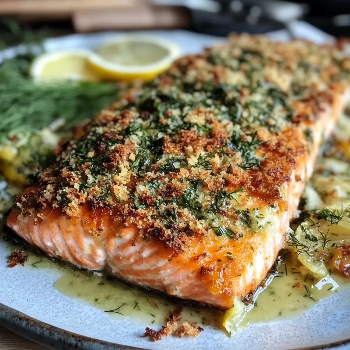 Crispy Herb-Crusted Salmon with Lemon Dill Bliss