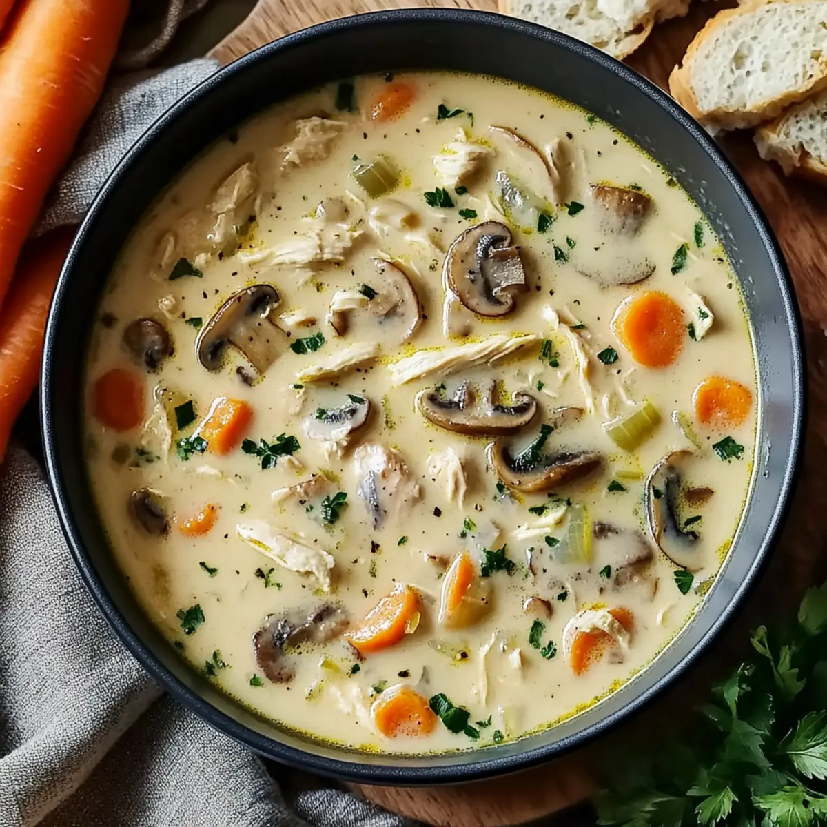 Creamy Rotisserie Chicken Mushroom Soup for Cozy Nights