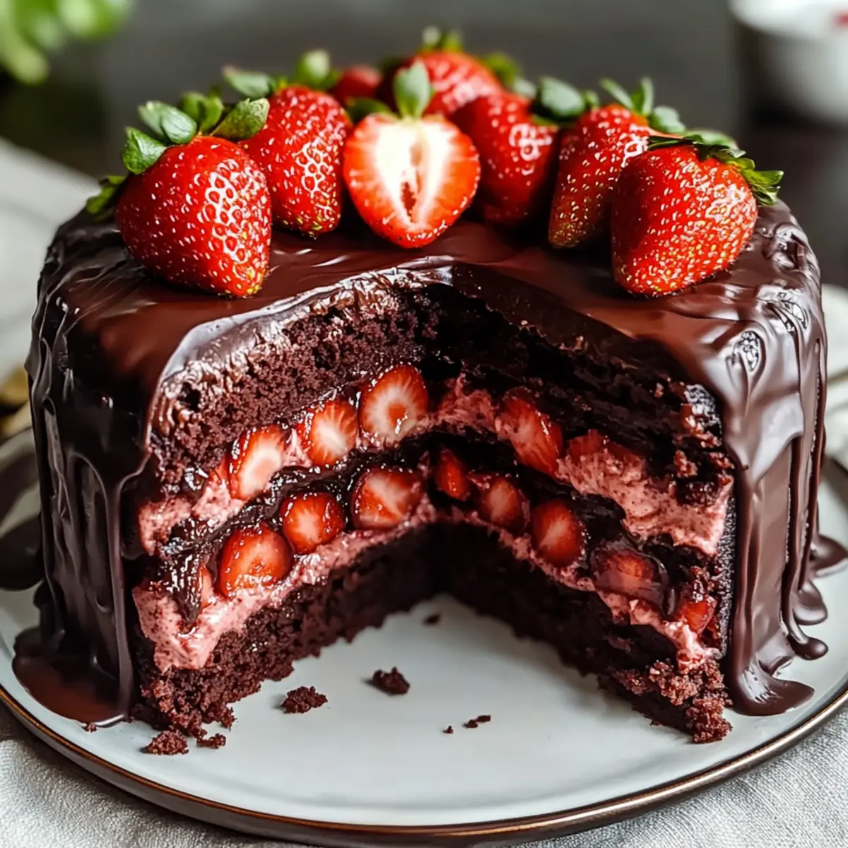 Decadent Strawberry Chocolate Shell Cake You’ll Crave