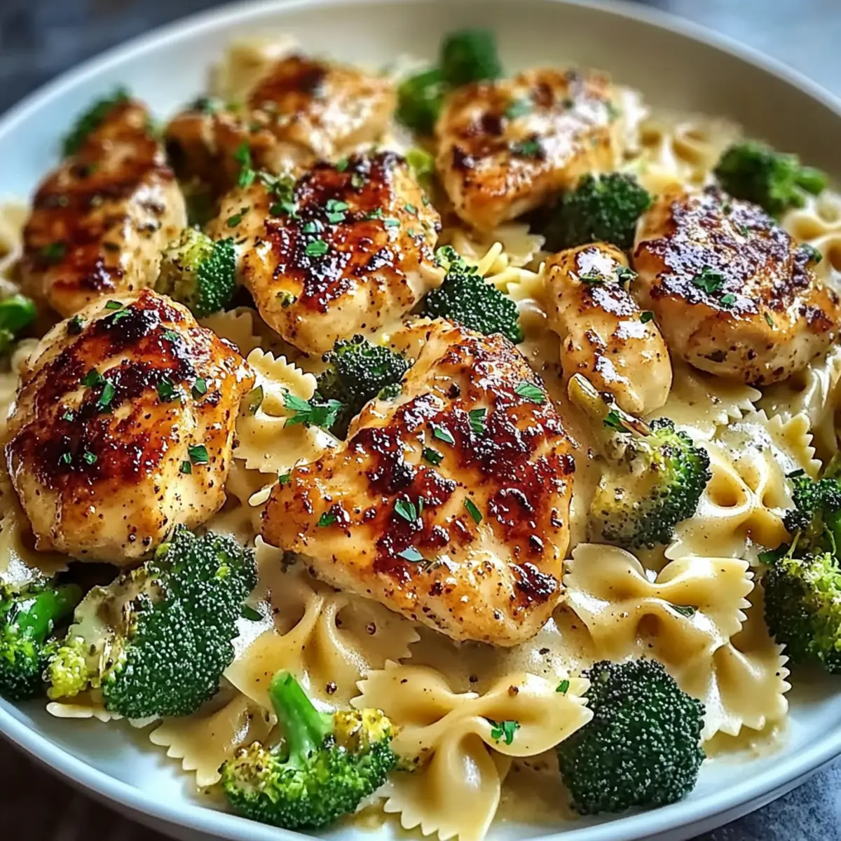 Cowboy Butter Lemon Bowtie Chicken with Broccoli Bliss