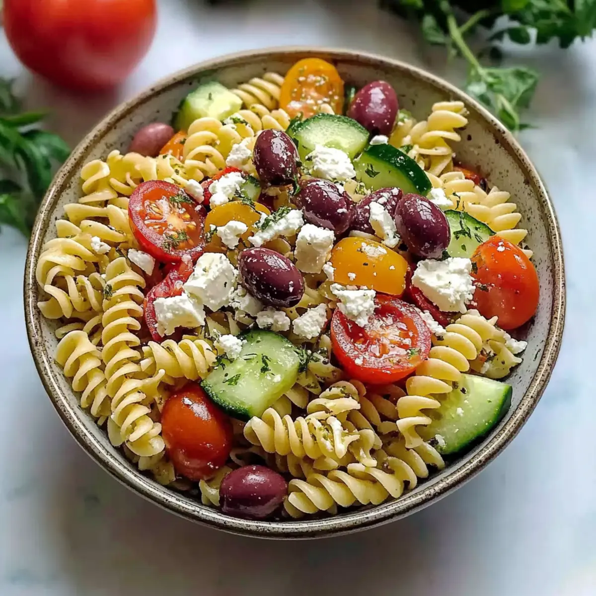Fresh and Zesty Traditional Greek Pasta Salad for Summer Fun