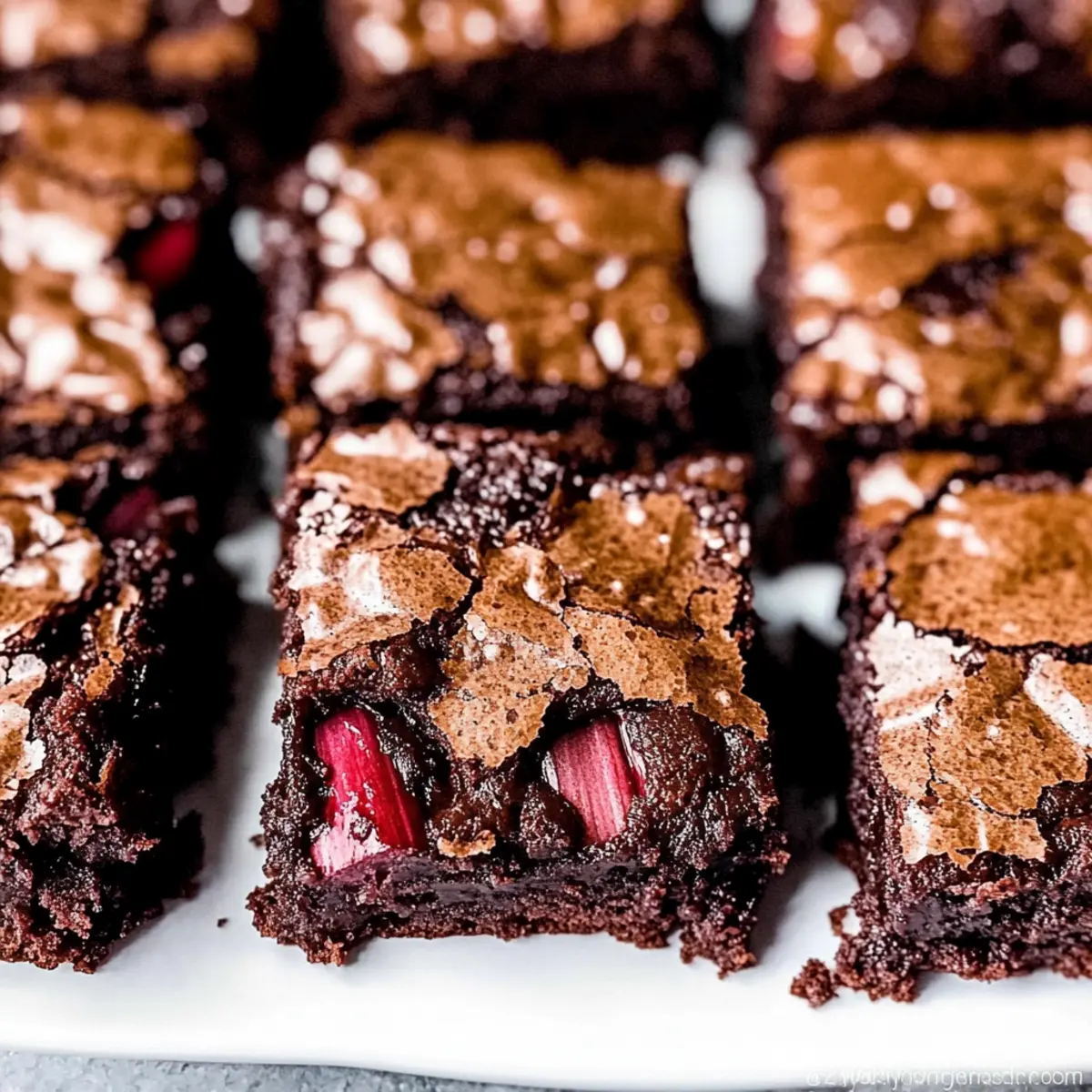 Decadent Dark Chocolate Rhubarb Brownies You'll Adore