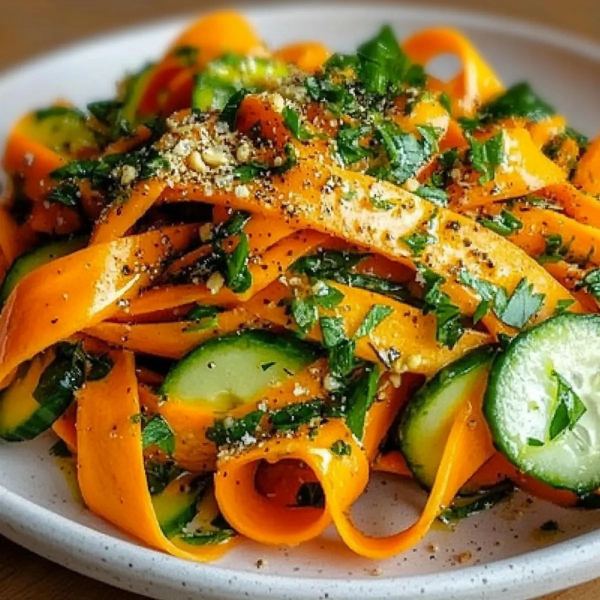 Fresh and Crunchy Raw Carrot Ribbon Salad for a Vibrant Meal