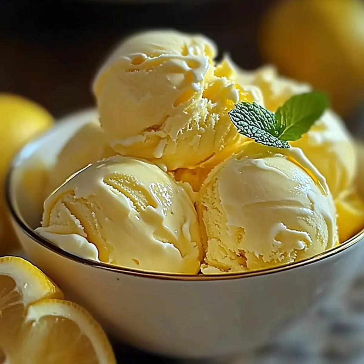 Creamy Lemon Custard Ice Cream - Refreshing Homemade Bliss