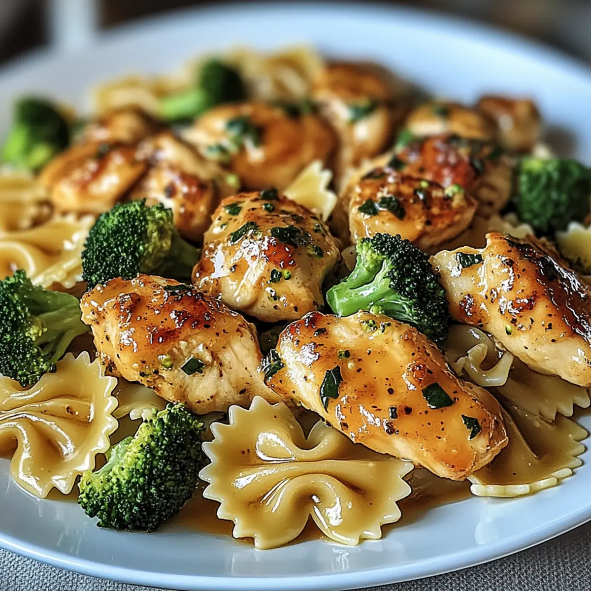 Delicious Cowboy Butter Lemon Bowtie Chicken with Broccoli Recipe