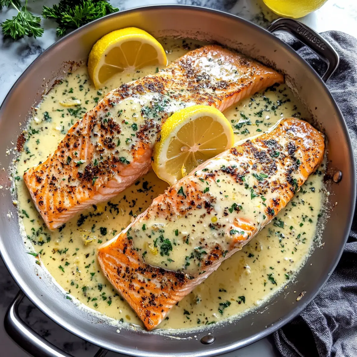 Baked Salmon with Lemon Butter Cream Sauce Made Easy