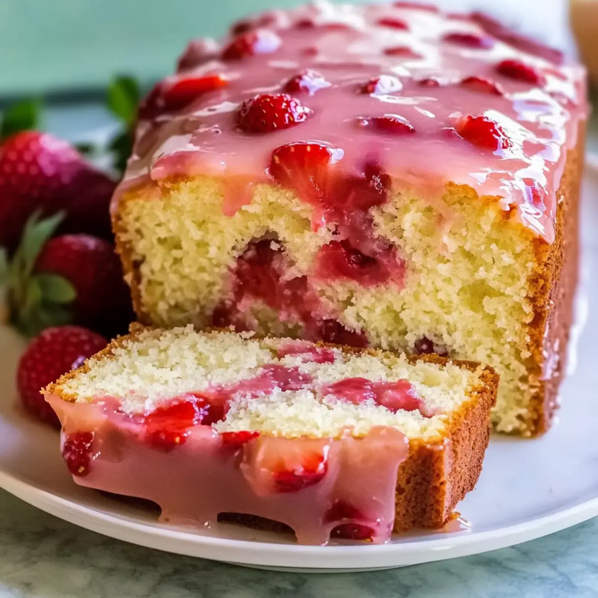 Moist Strawberry Pound Cake with Greek Yogurt Magic