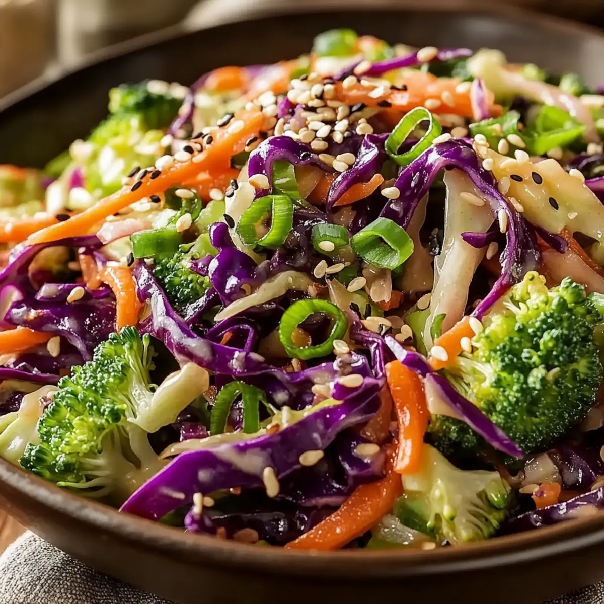 Crunchy Asian Cabbage Salad with Sesame Ginger Dressing