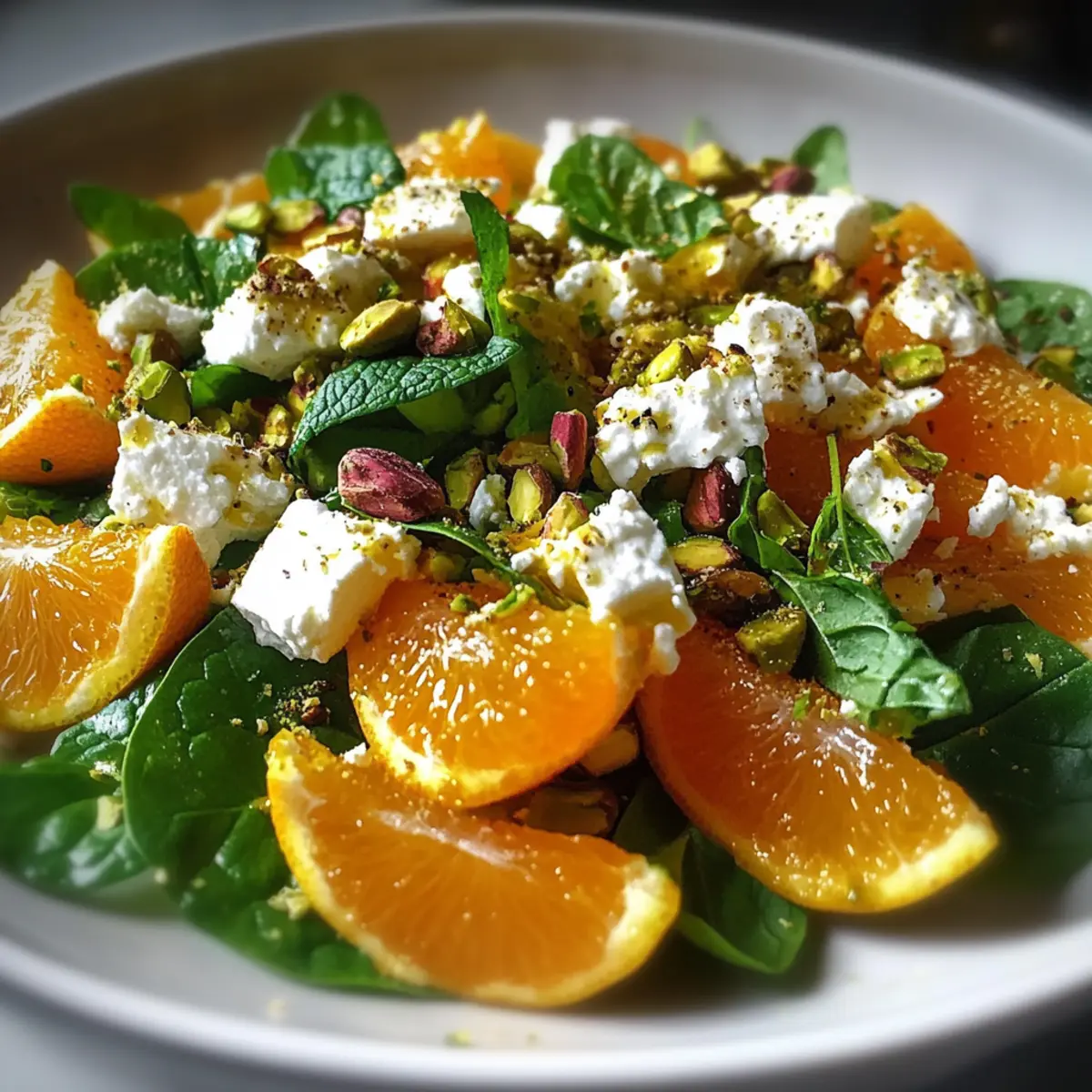 Citrus Feta Salad with Orange Segments, Pistachios & Mint Bliss