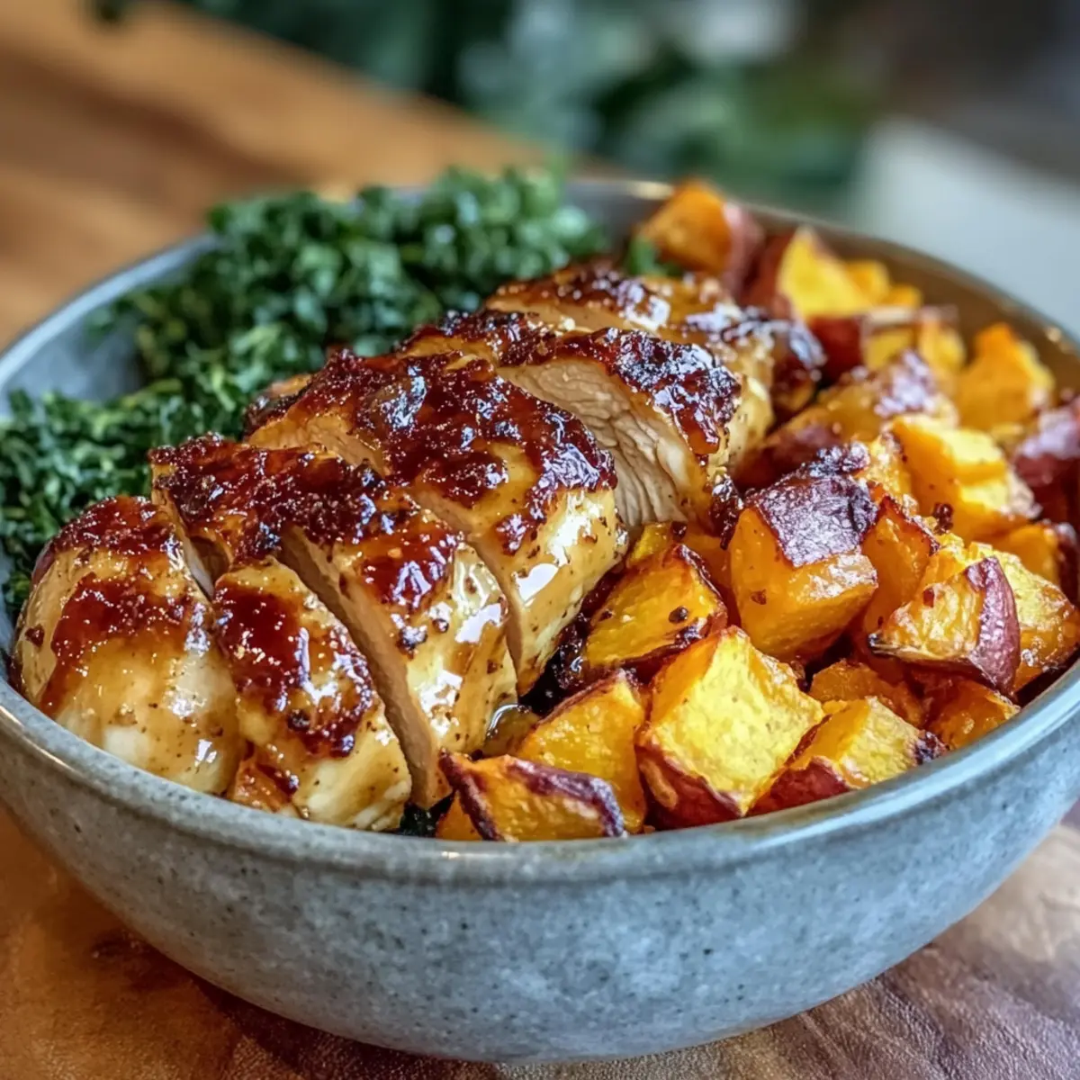 Maple Dijon Chicken Bowl Recipe with Sweet Potatoes Delight