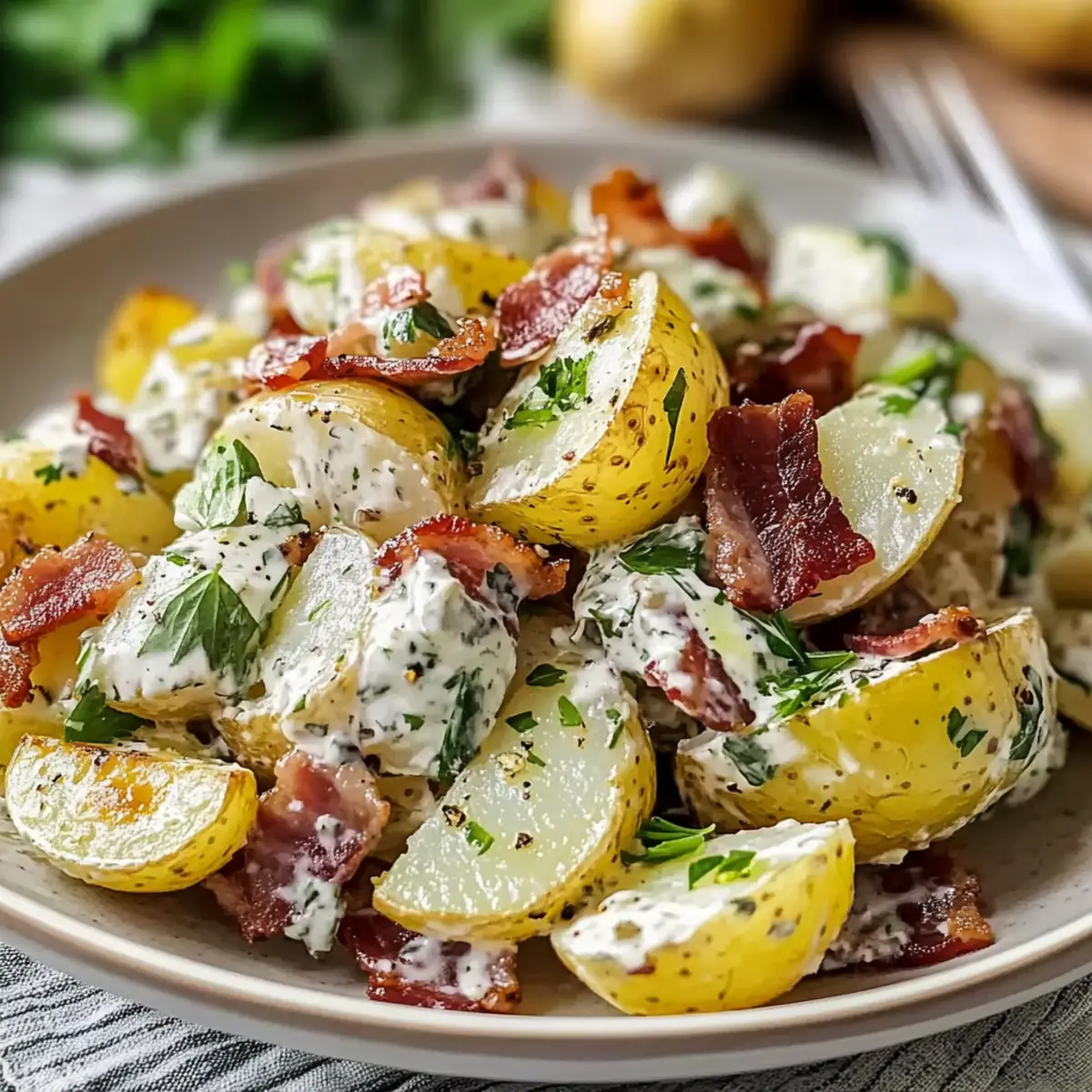 Jamie Oliver Potato Salad with Crispy Bacon and Fresh Herbs