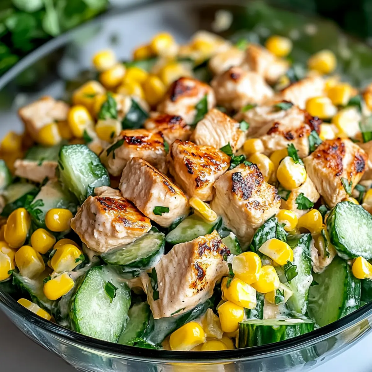 Street Corn Creamy Cucumber Chicken Salad for Summer Smiles