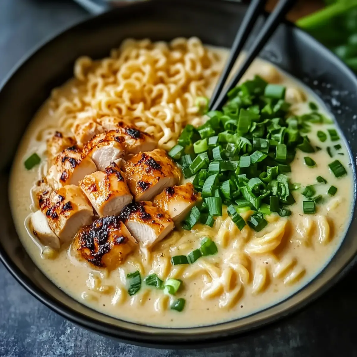 Irresistibly Creamy Garlic Chicken Ramen in 30 Minutes