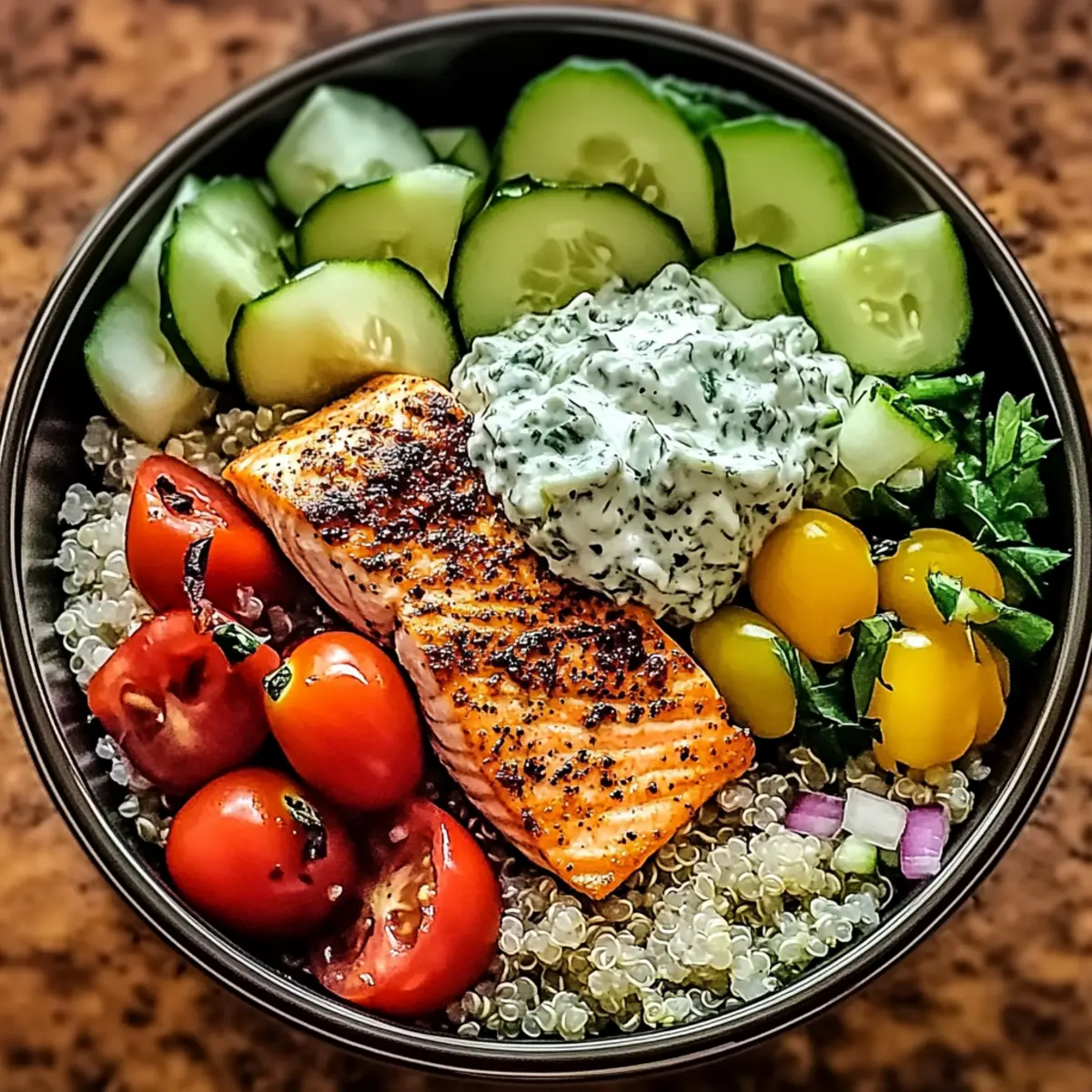 Savory Mediterranean Salmon Bowl Ready in 30 Minutes