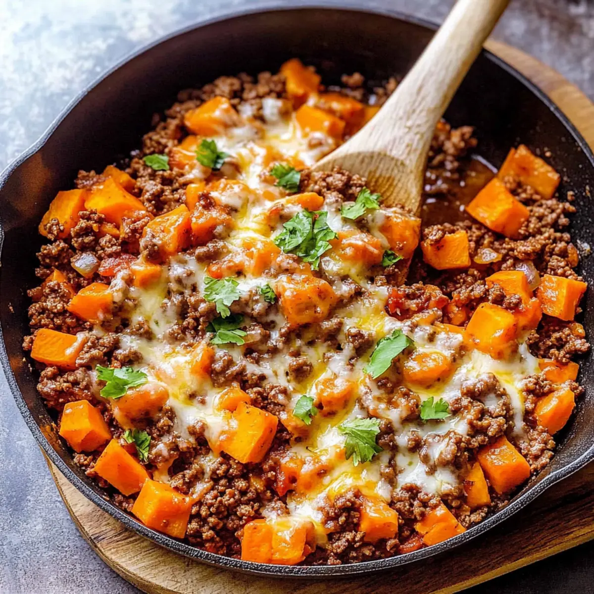 Sizzling Southwest Ground Beef and Sweet Potato Skillet Delight