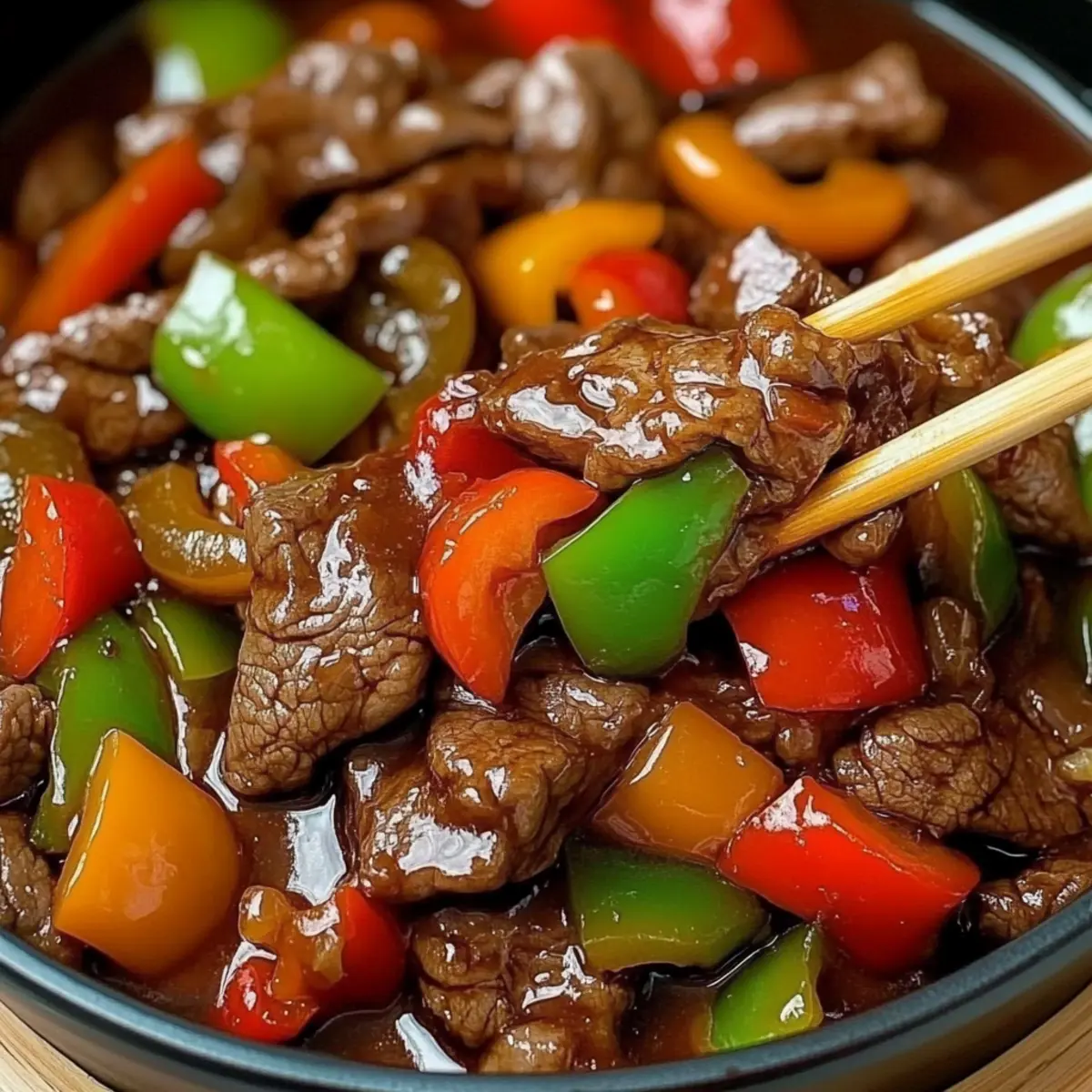 Savory Chinese Pepper Steak Loaded with Colorful Veggies