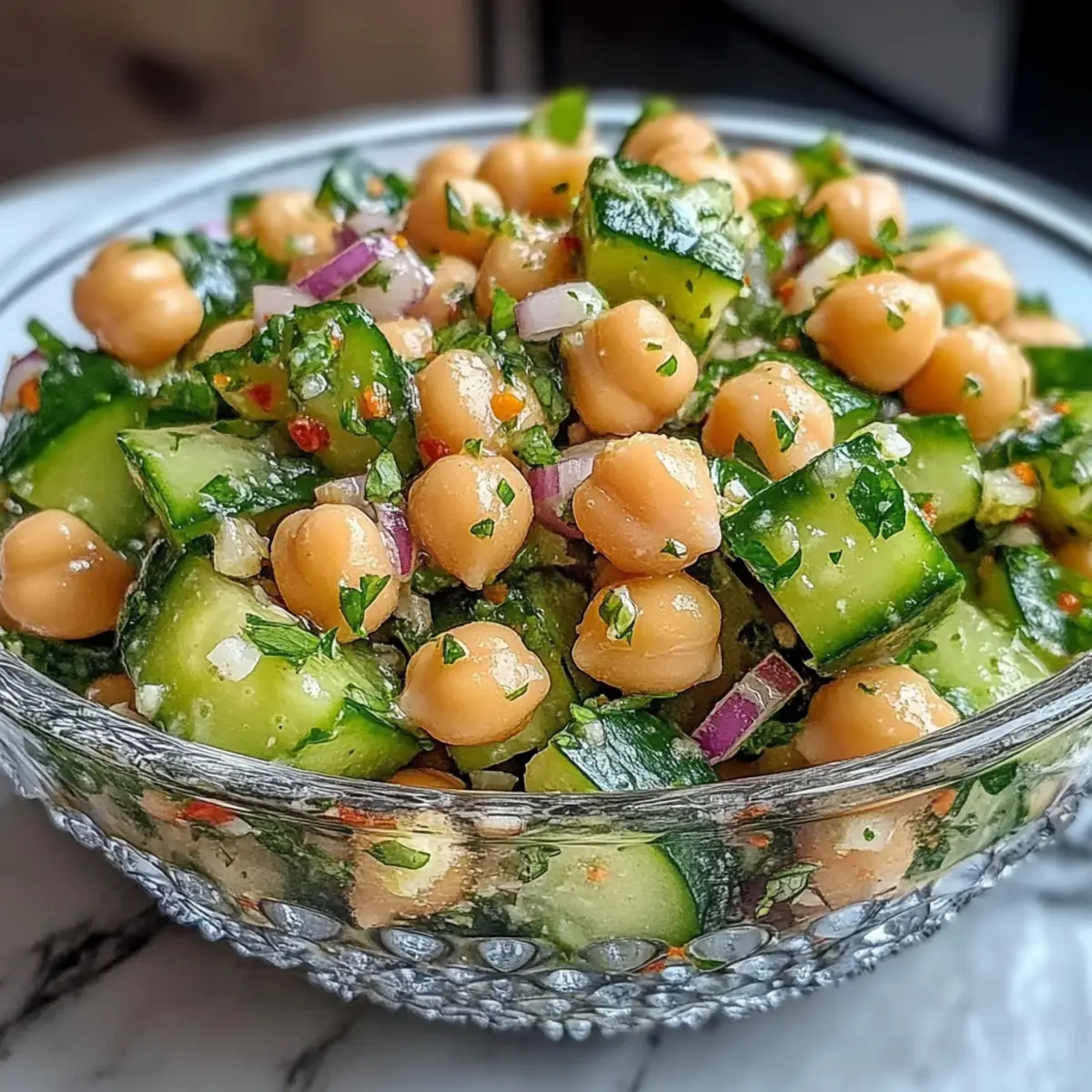 Chickpea Cucumber Salad: Refreshing Flavor in 5 Minutes
