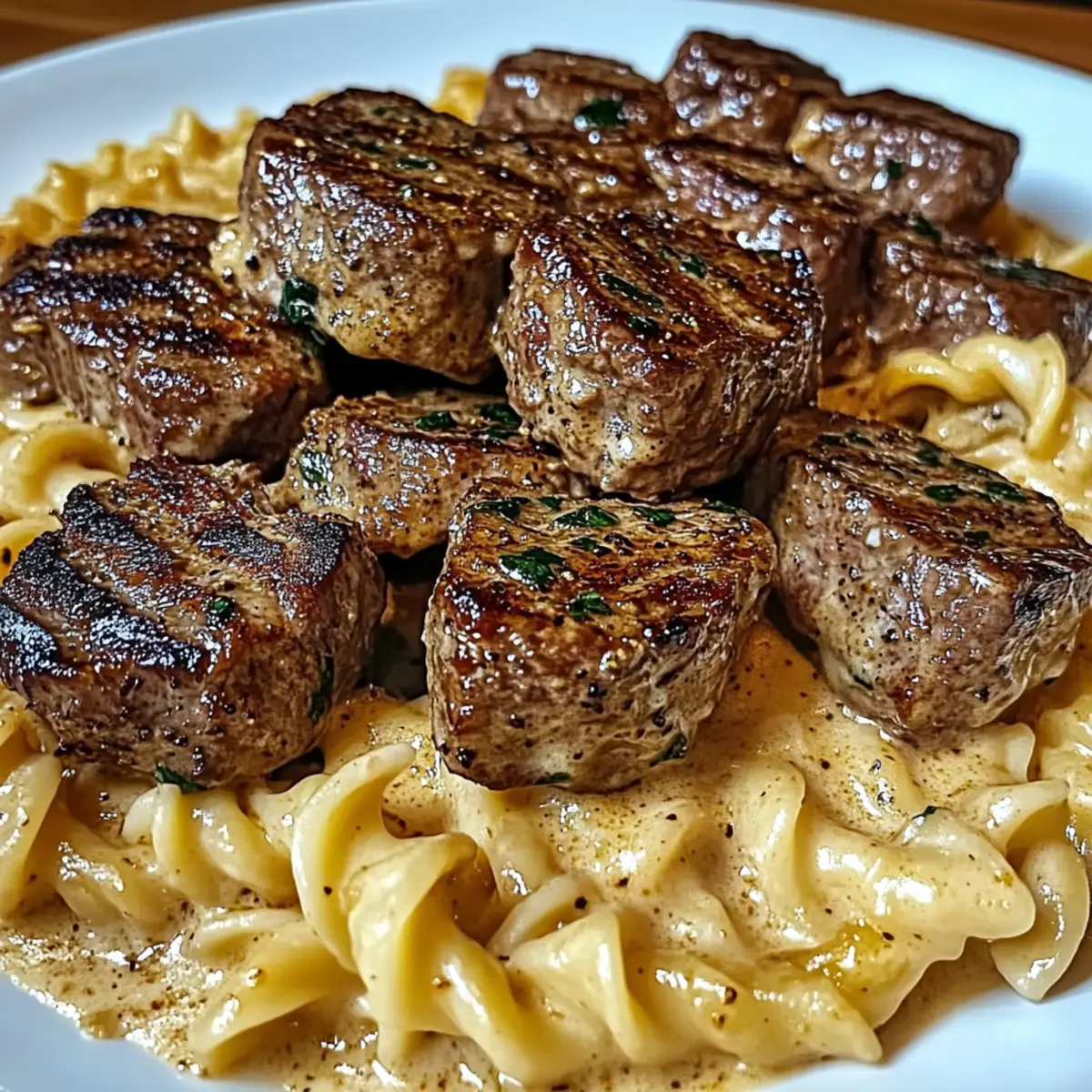 Creamy Garlic Butter Steak Bites with Spicy Cajun Alfredo Twist