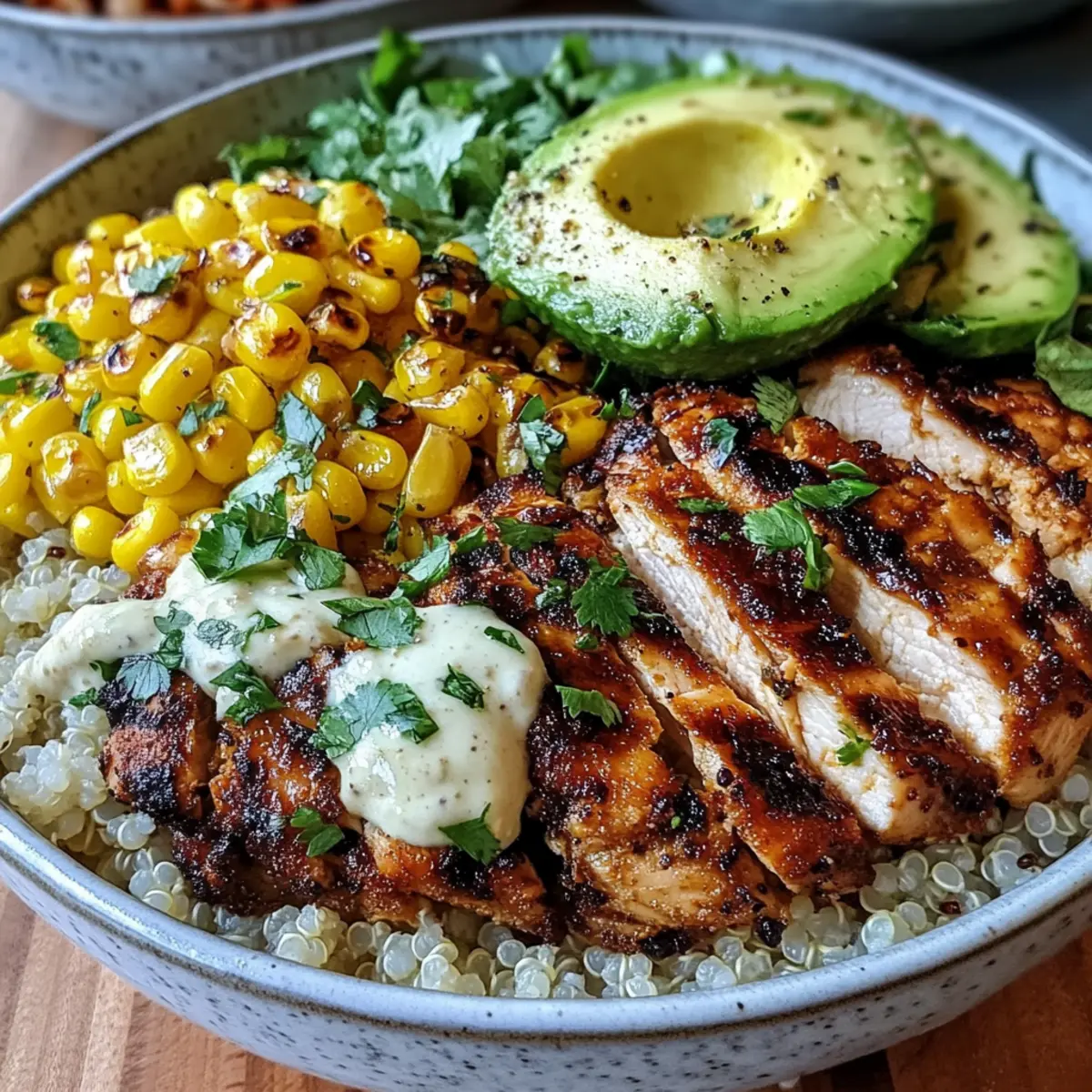 Grilled Chicken Bowls with Avocado and Corn for Summer Bliss