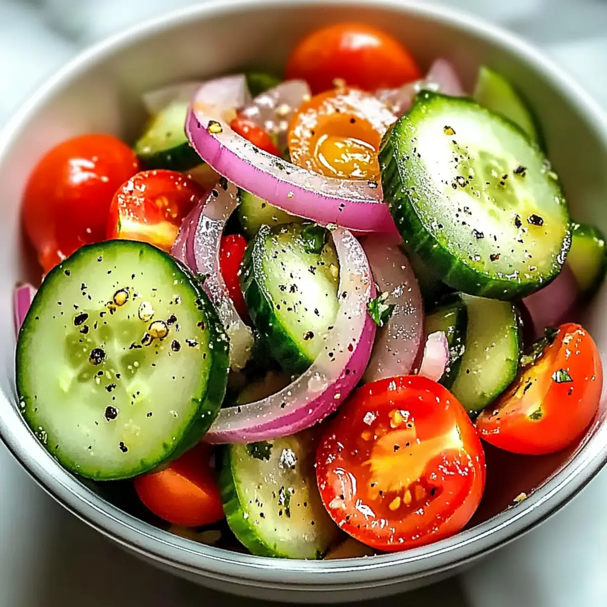 Marinated Cucumber, Onion, and Tomato Salad Bliss Awaits