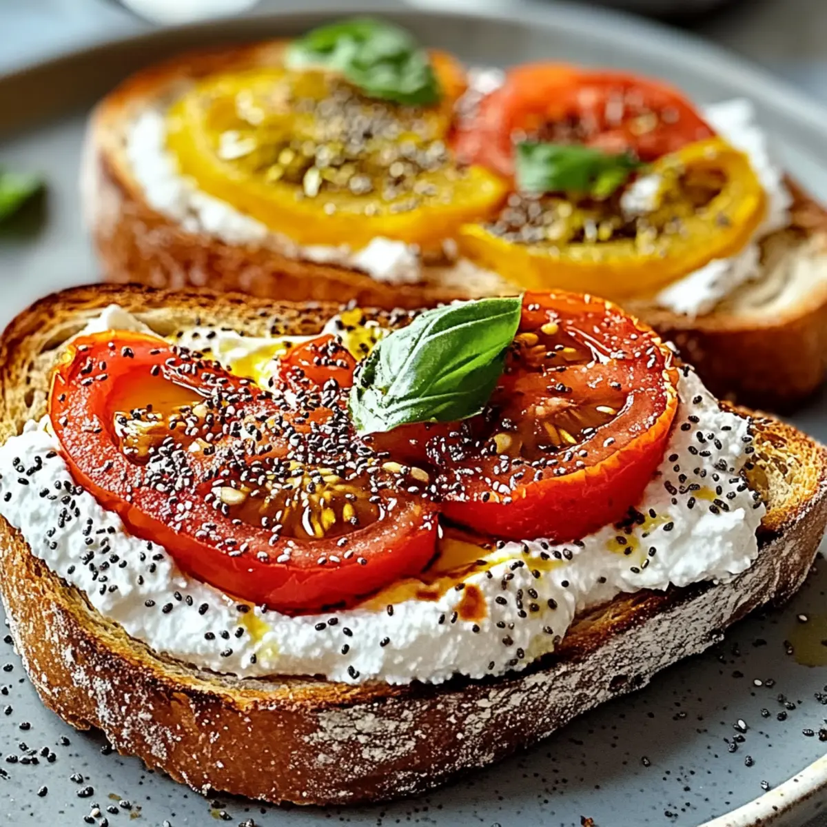 Creamy Ricotta and Fresh Tomato Sourdough Toast Bliss