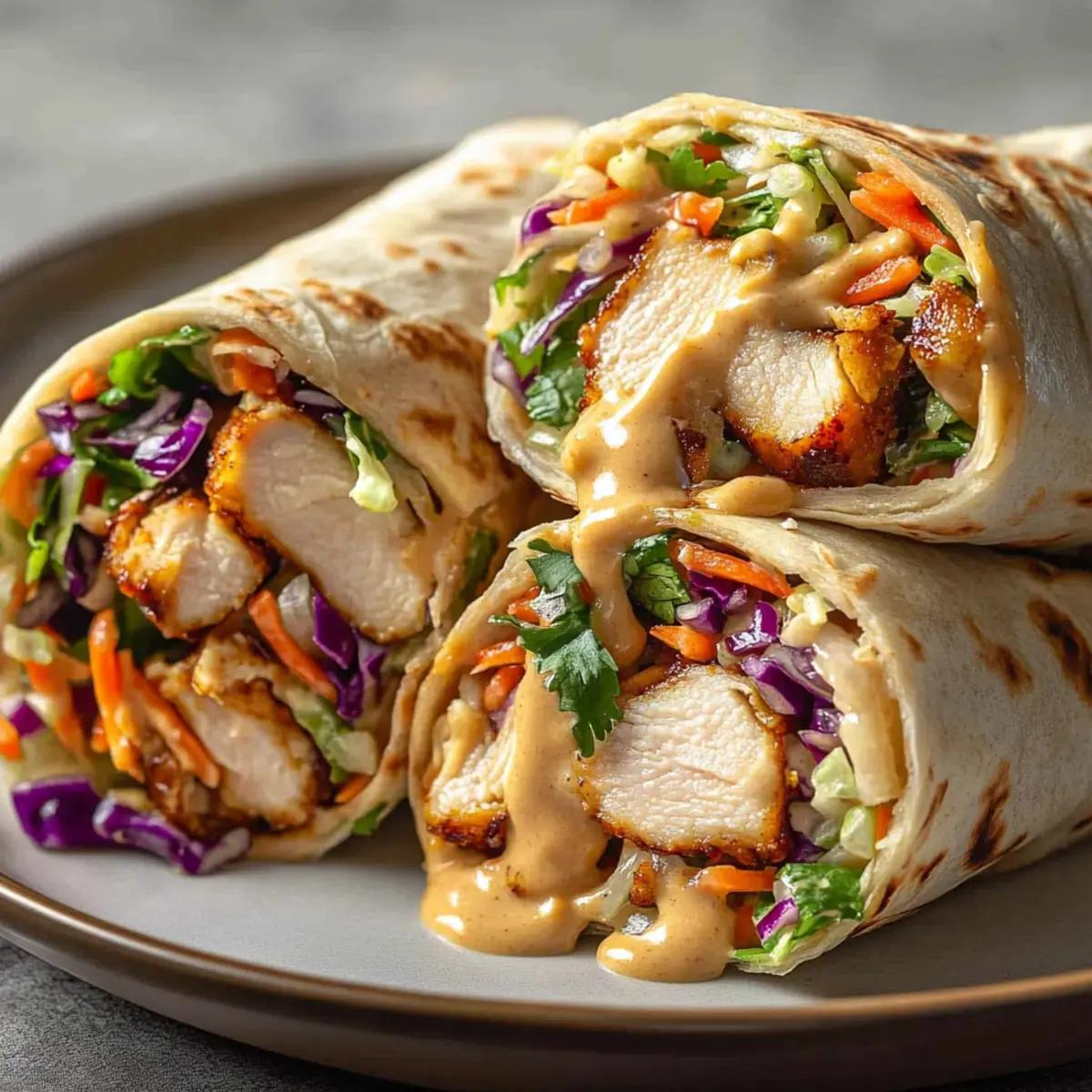 Thai Chicken Wrap with Crunchy Asian Slaw for Quick Bliss