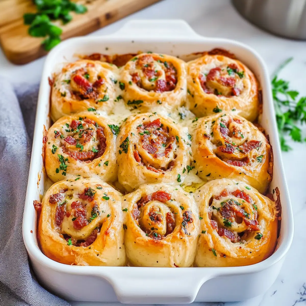 Ultimate Bacon & Cheese Rolls with Garlic Butter Delight