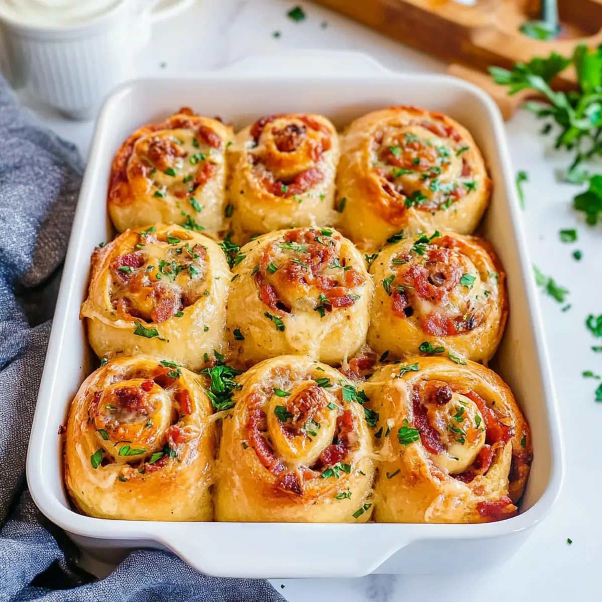 Melt-in-Your-Mouth Bacon & Cheese Rolls with Garlic Butter